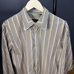 Hugo Boss, Multi-Colour Vertical Stripe, Button Up Shirt, Mens 42 16 1/2 (L)